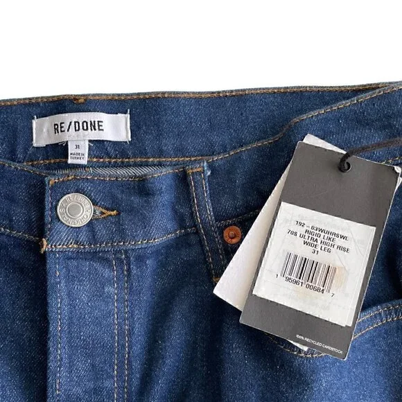RE/DONE Jeans 70's Ultra High Rise Wide Leg Rigid Like - Picture 5 of 6